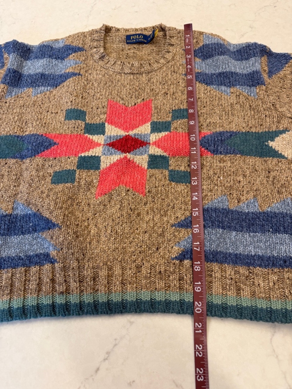 POLO RALPH LAUREN‎ geometric-pattern intarsia-knit jumper Size medium - Picture 7 of 8